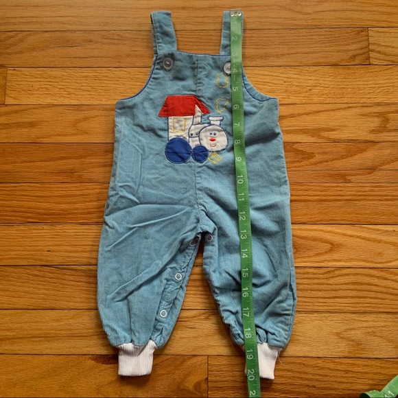 VINTAGE Infant corduroy overalls train embroidery - Picture 6 of 8